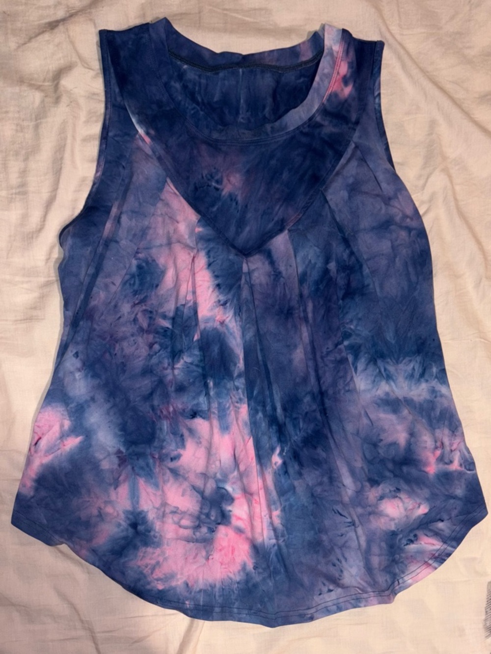 Tie-Dye Sleeveless Tank Top - Blue & Pink